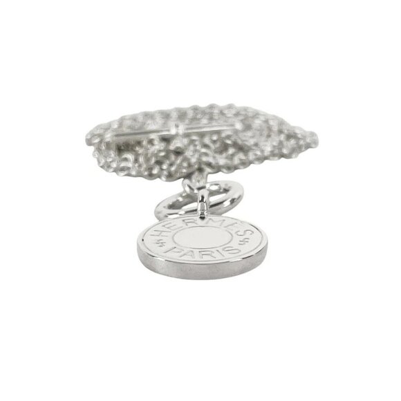 HERMES Amulet Round Toggle Necklace 16" Silver 925 Auth w/Box #5967 - Picture 6 of 8